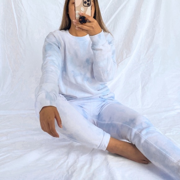 Cloudy Blue Tie Dye Sweatpants/Joggers - Picture 6 of 6